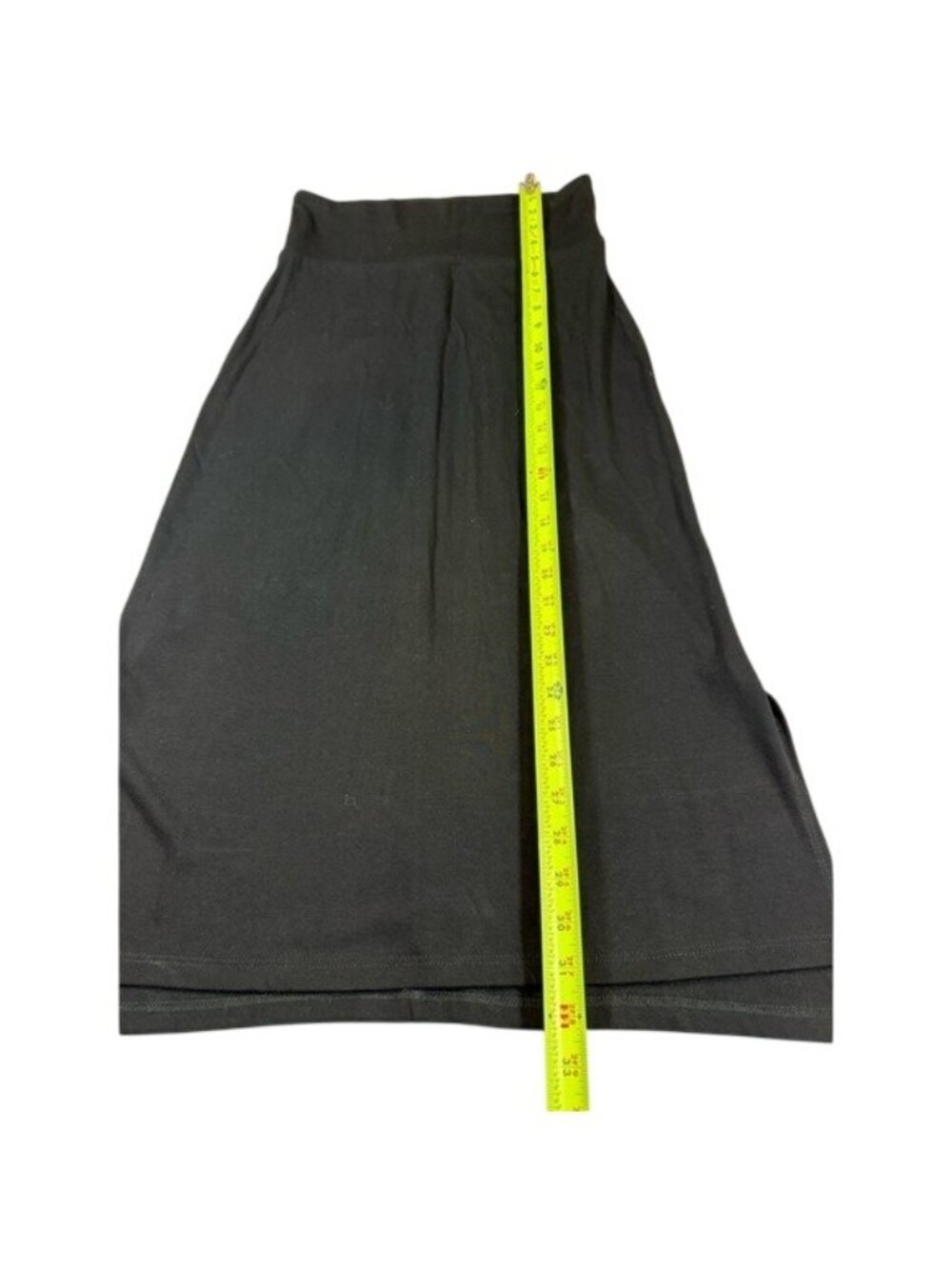 Savvi medium Black Midi Skirt W/ Side Slit Stretch high waist (CC1044) - Picture 8 of 11